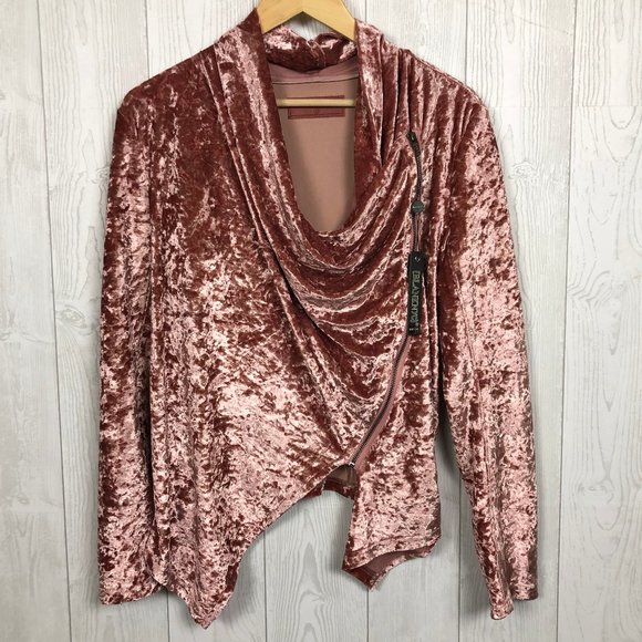 Pink Shiny Asymmetrical Zip Up Lightweight Jacket - Picture 1 of 8